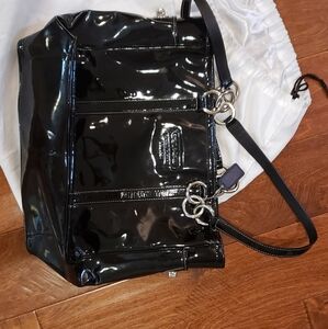 Black Patent Leather Tote Bag